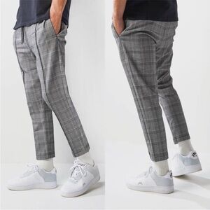 NWT I Love Ugly Plaid Anton Track Pant Black Check small K3
